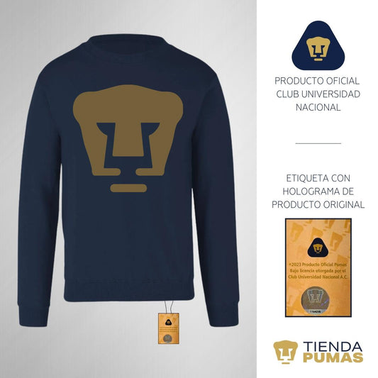 Sudadera Hombre Pumas UNAM Logo dorado