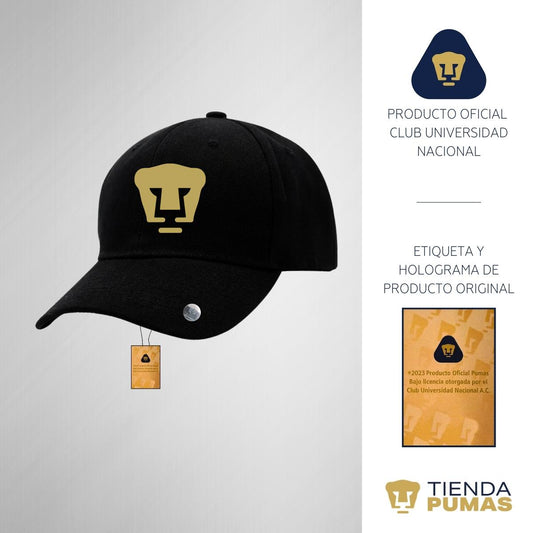 Gorra Ajustable Unisex Pumas UNAM Logo Dorado Vinil